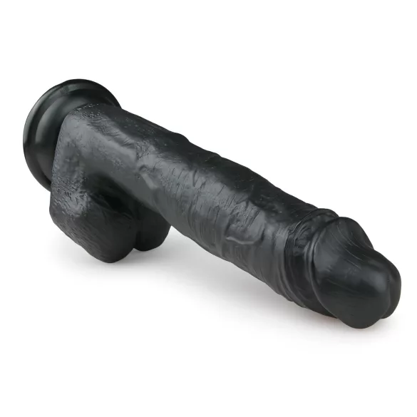 Easytoys - dildo med sugkopp och pung - svart 26,5 cm