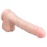 Easytoys - stor dildo med sugkopp och pung (29,5 cm) - naturfärg