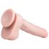 Easytoys - stor dildo med sugkopp och pung (29,5 cm) - naturfärg