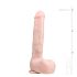 Easytoys - stor dildo med sugkopp och pung (29,5 cm) - naturfärg