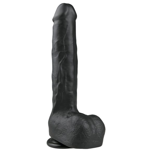 Easytoys - Stor dildo med sugkopp och pung (29,5 cm) - svart