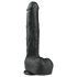 Easytoys - Stor dildo med sugkopp och pung (29,5 cm) - svart