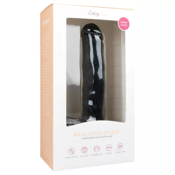 Easytoys - dildo med sugkopp och pung - stor svart 29,5 cm
