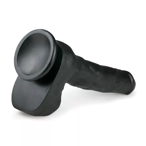 Easytoys - dildo med sugkopp och pung - stor svart 29,5 cm