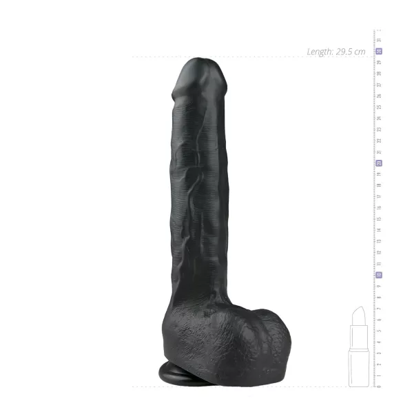 Easytoys - dildo med sugkopp och pung - stor svart 29,5 cm