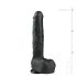Easytoys - Stor dildo med sugkopp och pung (29,5 cm) - svart