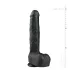 Easytoys - dildo med sugkopp och pung - stor svart 29,5 cm