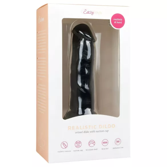 Easytoys - realistisk dildo med sugkopp - 15,5 cm - svart