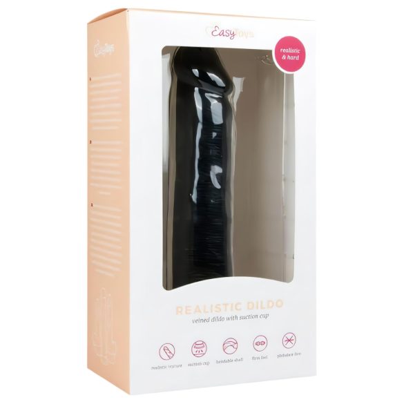 Easytoys - dildo med sugkopp - realistisk - svart - 20,5 cm