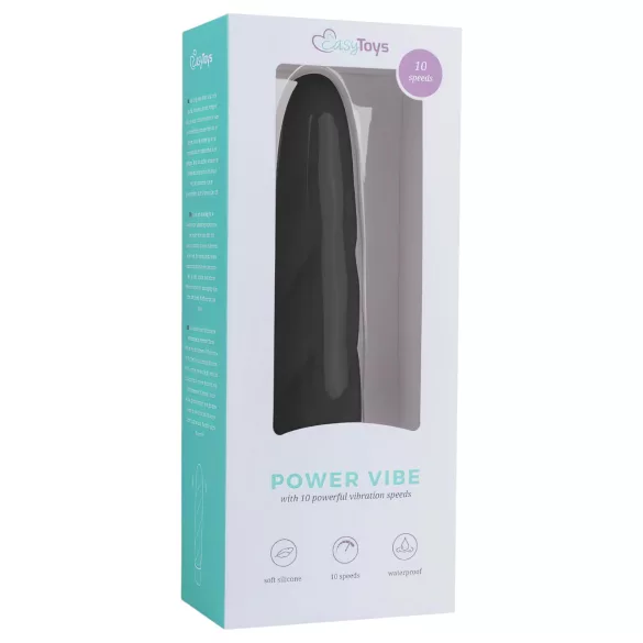 Easytoys - vibratorstav - spiralstruktur - silikon svart