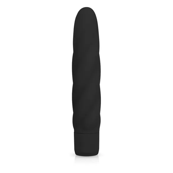 Easytoys - vibratorstav - spiralstruktur - silikon svart