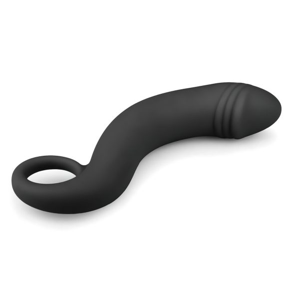 EasyToys - böjd analdildo - silikon - svart