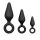Easytoys - Set med 3 Anala Pluggar med Ring (svart)