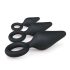 Easytoys - Set med 3 Anala Pluggar med Ring (svart)