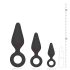 Easytoys - Set med 3 Anala Pluggar med Ring (svart)