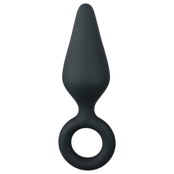 Easytoys Pointy Plug - analkula med ring - medium (svart)