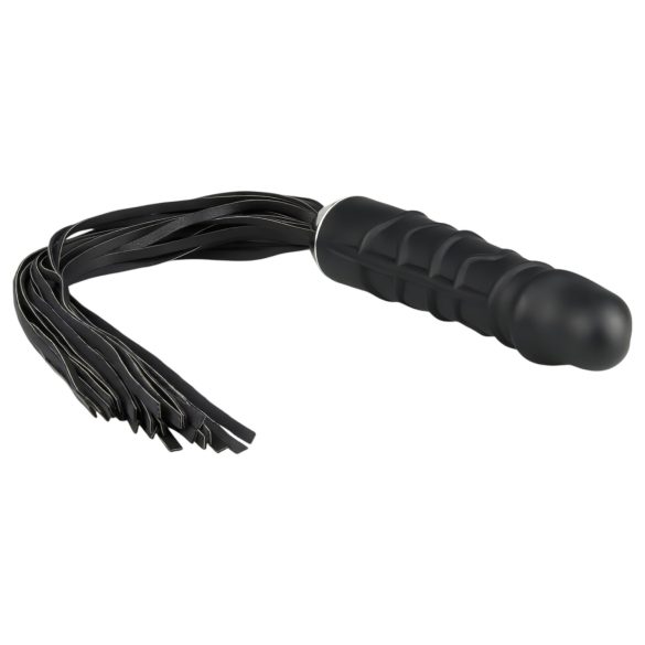Easytoys Flogger - piska och silikon dildo i ett (svart)