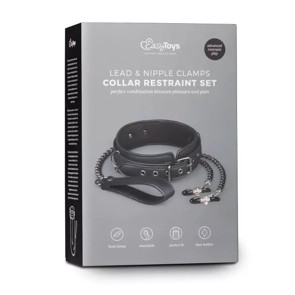 Easytoys - bröstklämmor och halsband med koppel - 4 delar