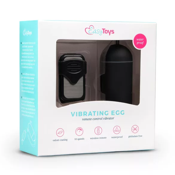 EasyToys - bärbart vibratorägg med fjärrkontroll (svart)