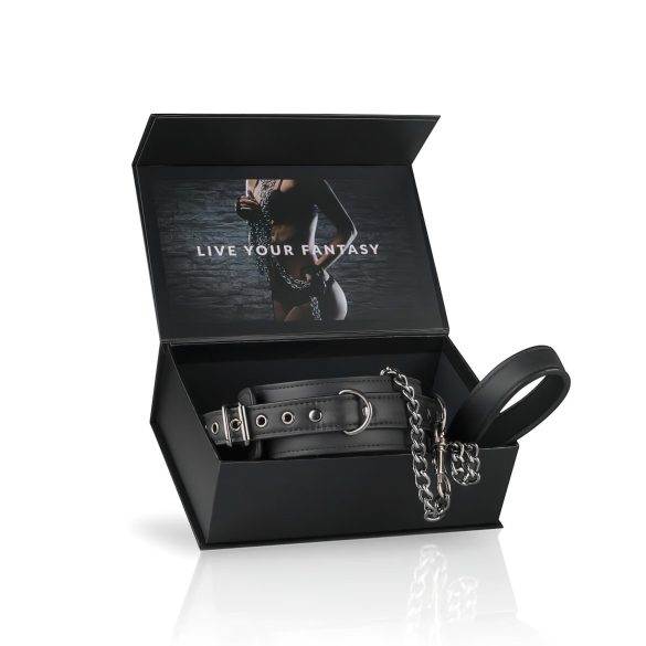 Easytoys - halsband med koppel - svart