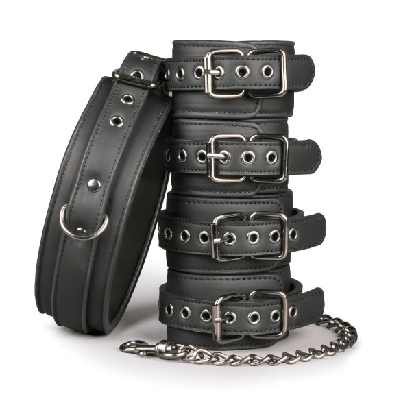 Easytoys - halsband och bojor för handleder och vrister (svart)