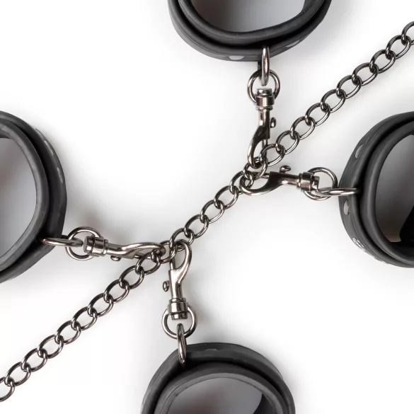 Easytoys - halsband hand- och fotbojor set - svart