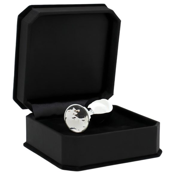 Rimba XS - metall analplugg - transparenta stenar - silver