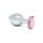 Rimba XS - rosa sten, metall analplugg (silver)