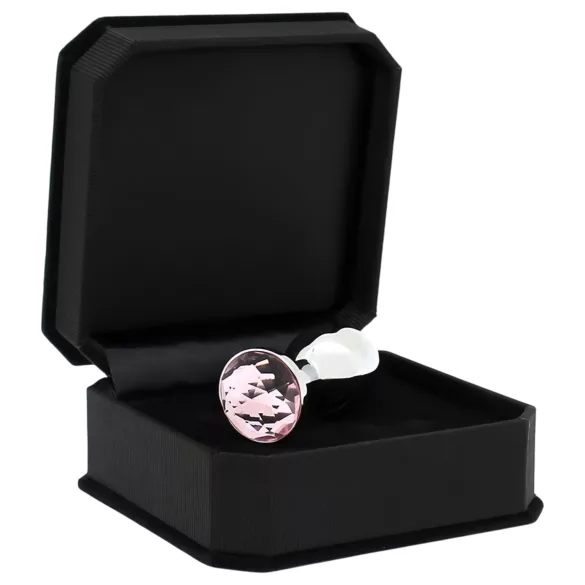 Rimba XS - silverfärgad analplugg i metall med rosa sten