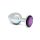 Rimba XS - Lila stenprydd metall analplug (silver)