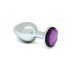 Rimba XS - Lila stenprydd metall analplug (silver)