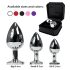 Rimba XS - Lila stenprydd metall analplug (silver)