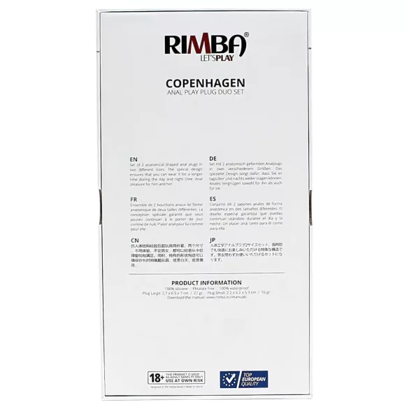 Rimba Copenhagen - analpluggsset (svart, 2 st)
