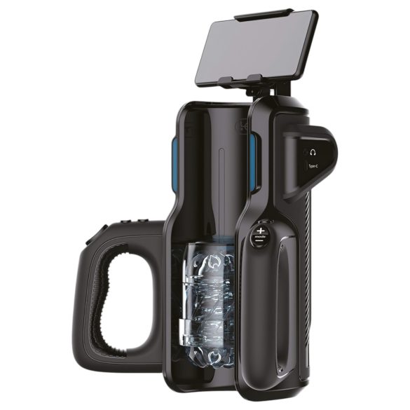 LETEN SM 500 - masturbator med upp-och-ner rörelse - telefonhållare - svart