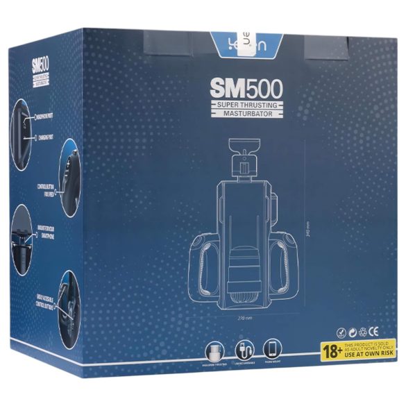 LETEN SM 500 - masturbator med upp-och-ner rörelse - telefonhållare - svart