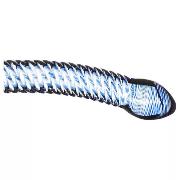 Gildo Glass No. 5 - glasdildo spiral - transparent blå