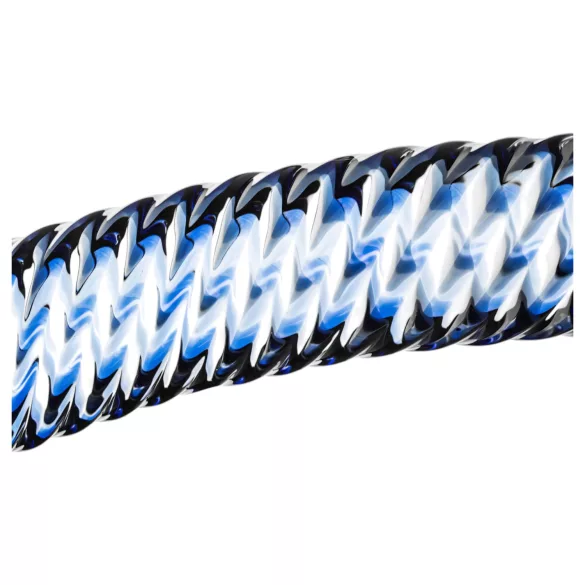 Gildo Glass No. 5 - glasdildo spiral - transparent blå