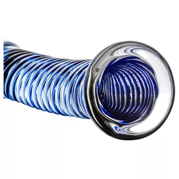 Gildo Glass No. 5 - glasdildo spiral - transparent blå