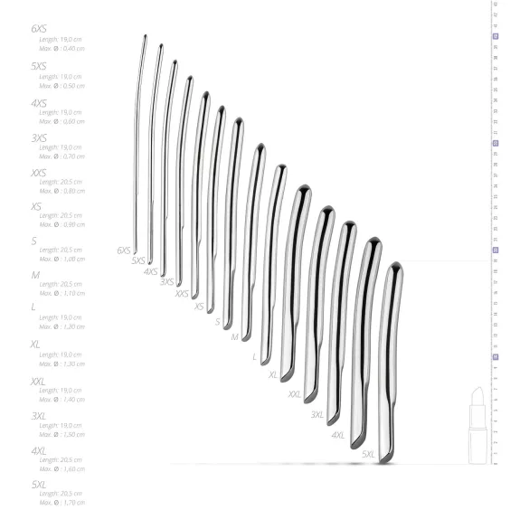 SINNER 174 - dilatorset - böjd - stål - 14 delar