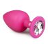 Easytoys Diamond - analplugg med vit sten (stor) - rosa