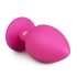 Easytoys Diamond - analplugg med vit sten (stor) - rosa