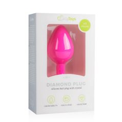Easytoys Diamond - analplugg med vit sten - medium - rosa