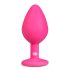 Easytoys Diamond - rosa analplugg med vit sten (medium)