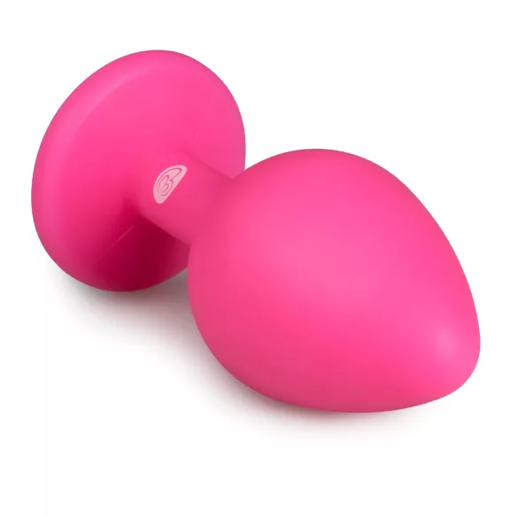 Easytoys Diamond - analplugg med vit sten - medium - rosa