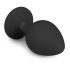 Easytoys Diamond - svart analplugg med vita stenar (medium)
