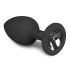 Easytoys Diamond - svart analplugg med vit sten (liten)