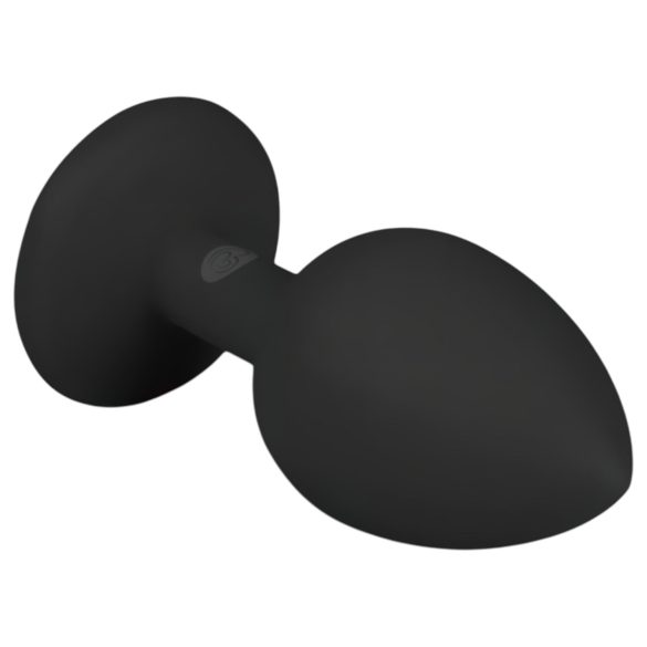 Easytoys Diamond - analplugg med vit sten - liten - svart