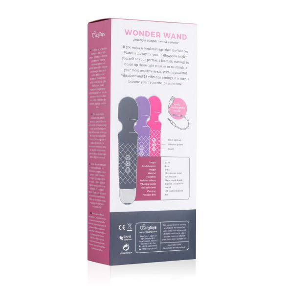 EasyToys - mini wand vibrator - uppladdningsbar massage lila