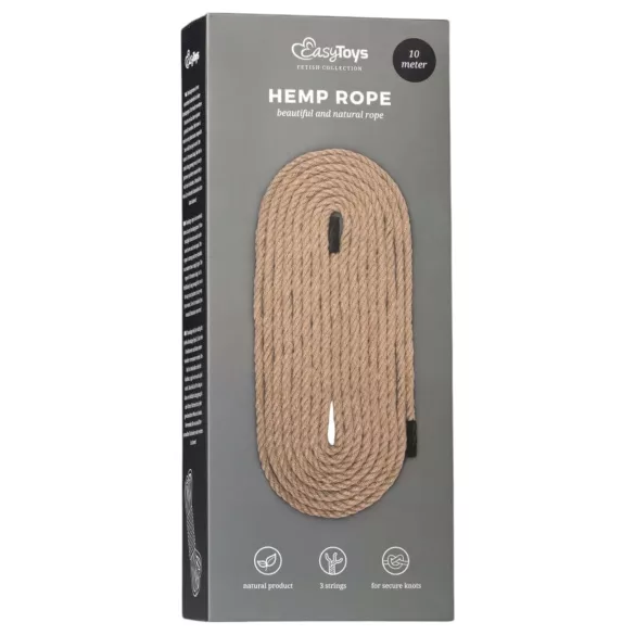 Easytoys Hampa Rep - hampa bondage-rep (10 m, natur)