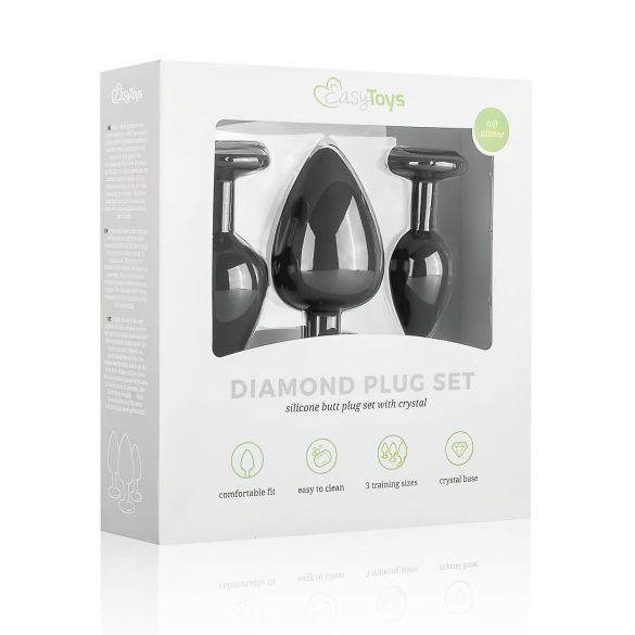 Easytoys Diamond - analpluggsset - svart